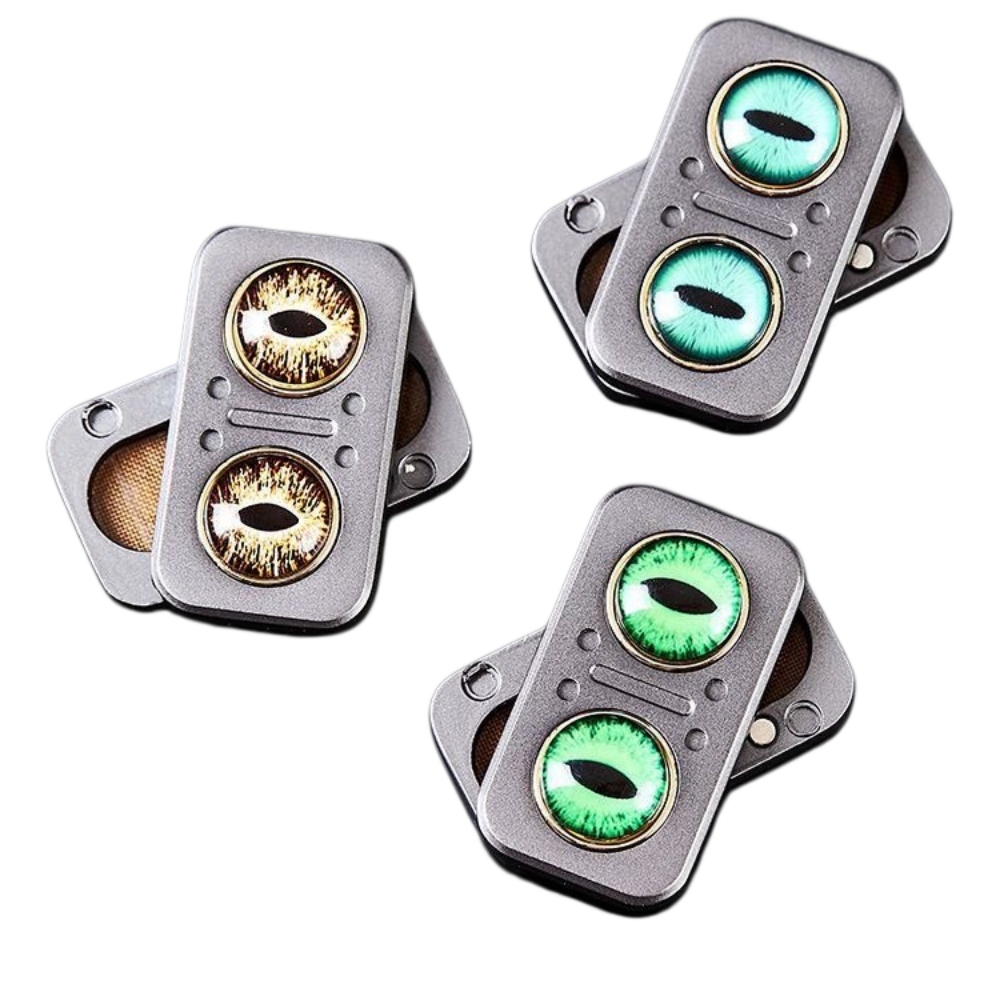 Cat-eye animal simulation magnetic push card EDC magnetic slider eyeball stress relief fingertip toy