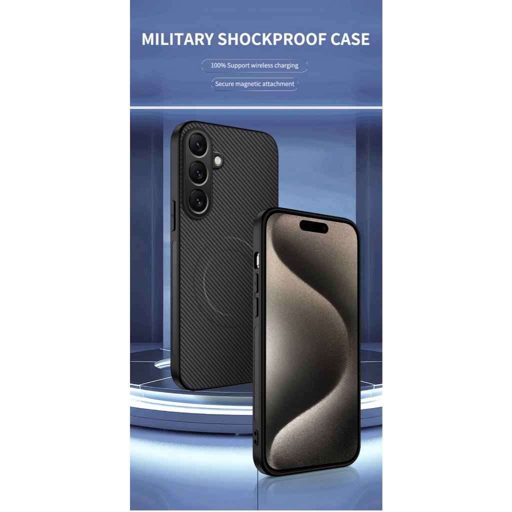 Ốp Điện Thoại Từ Tính Bằng Sợi Carbon Cho Samsung Galaxy A37 / Galaxy A57 Nhẹ Và Hỗ Trợ Sạc Không Dâ