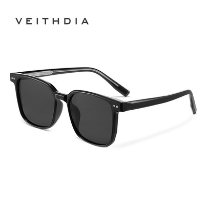 VEITHDIA Kính râm phân cực nam thời trang mới Kính lái xe vuông Kính chống tia cực tím để câu cá ngoài trời CL8605