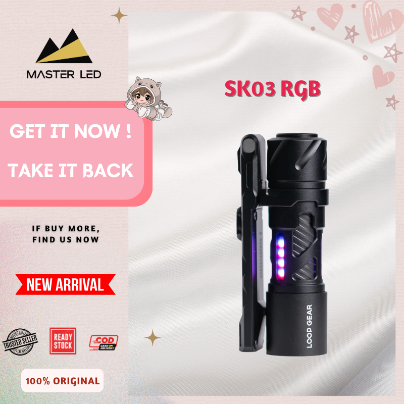 Đèn pin hoàn hảo LOOP GEAR SK03 Đèn pin LED nhôm RGB