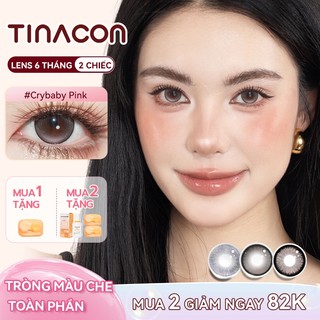 kính áp tròng TINACON 1 cặp hiệu ứng mắt to thoải mái 6 tháng sử dụng độ cận(0.0 ~ -8.0) DIA14.2-14.5 xám / đen / hồng