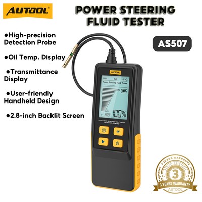 AUTOOL AS507 Máy kiểm tra dầu trợ lực lái, màn hình kỹ thuật số 2.8 inch