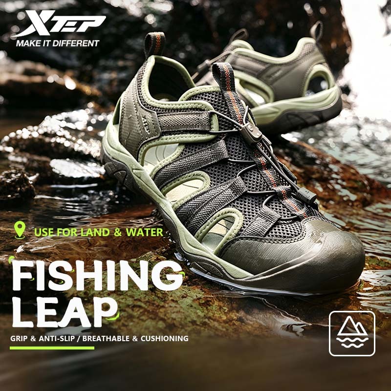 【XTEP】Fishing Leap | River Trekking Giày leo suối nam, dép câu cá mùa hè, giày thể thao thoáng khí, 