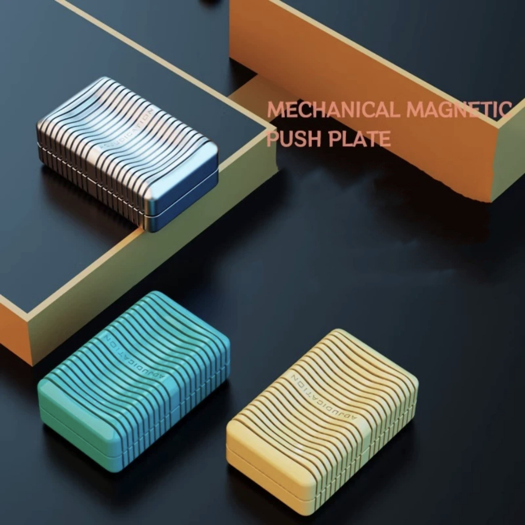 Mechanical corrugated structure fidget spinner pusher plate EDC metal slider stress relief toy
