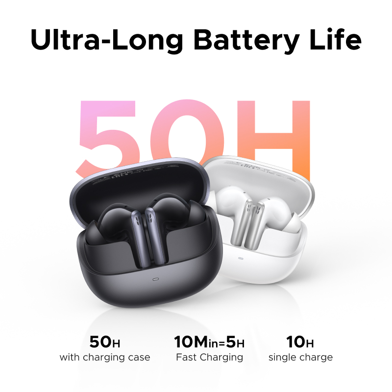 Tai nghe không dây UGREEN HiTune EchoBuds Plus, Bluetooth 6.0, chống ồn chủ động -55dB ANC , pin 50h, LDAC, Hi-Res, IPX5, Hỗ trợ ứng dụng | BigBuy360 - bigbuy360.vn