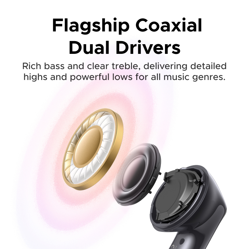 Tai nghe không dây UGREEN HiTune EchoBuds Plus, Bluetooth 6.0, chống ồn chủ động -55dB ANC , pin 50h, LDAC, Hi-Res, IPX5, Hỗ trợ ứng dụng | BigBuy360 - bigbuy360.vn