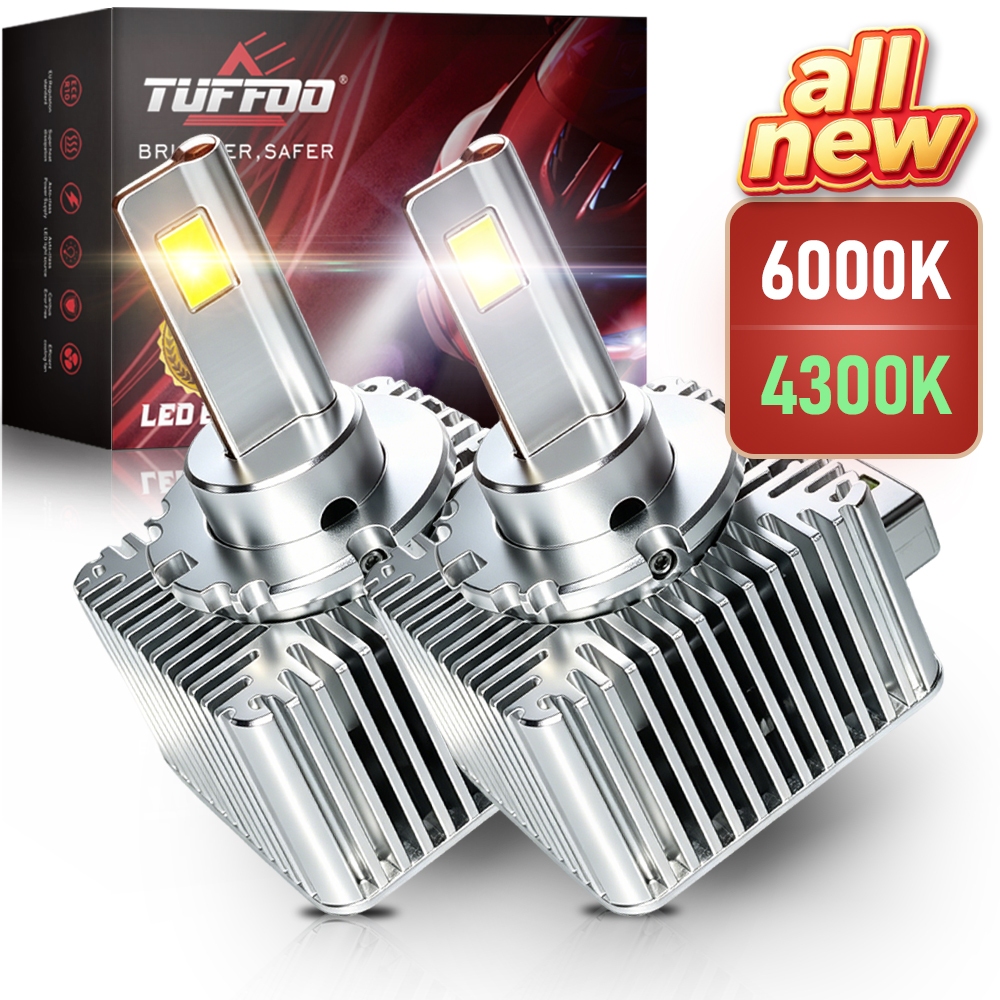 TUFFOO 1 Cặp D1S D3S D8S Bóng Đèn Pha LED Canbus 6000K Trắng 4300K Vàng Wram Trắng