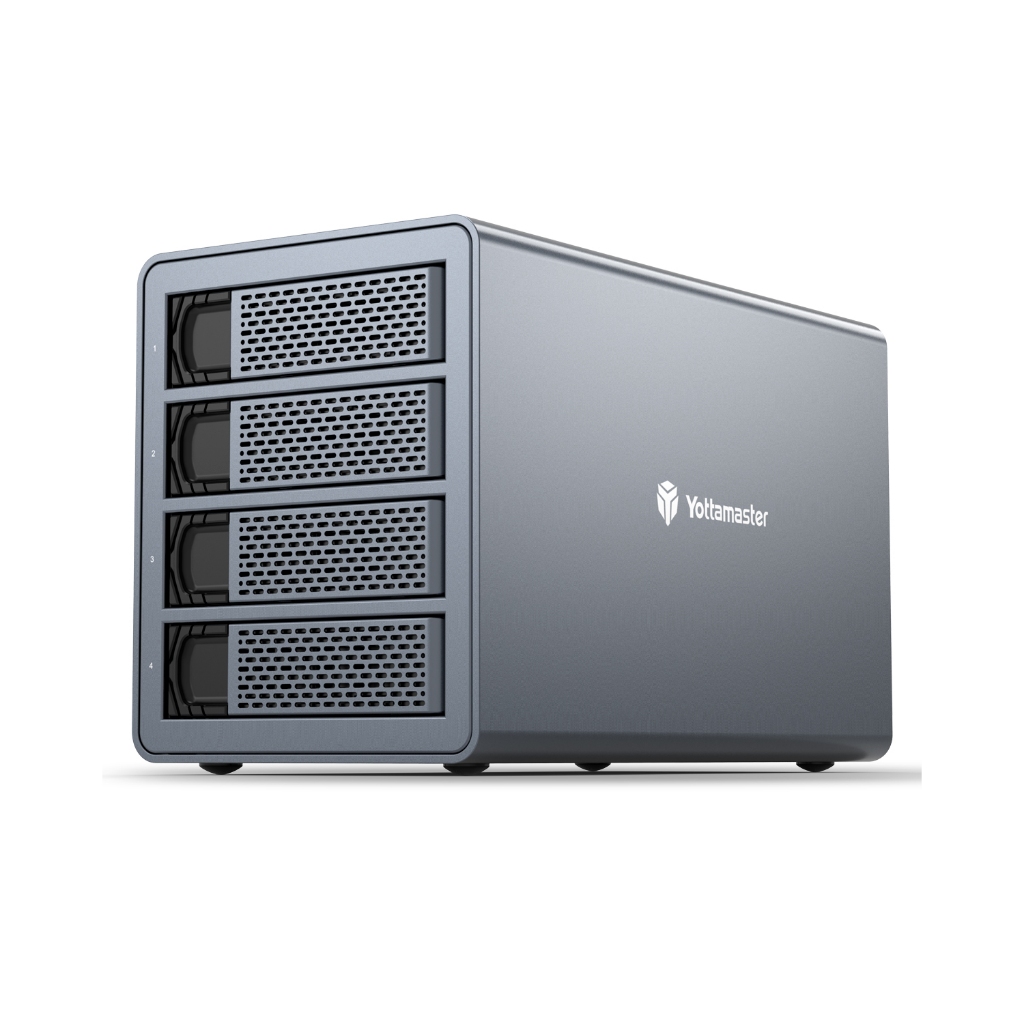 Vỏ ổ cứng Yottamaster USB 3.0 4 Bay Lưu trữ gắn trực tiếp bên ngoài Tối đa 64TB cho ổ cứng SSD 3,5 &