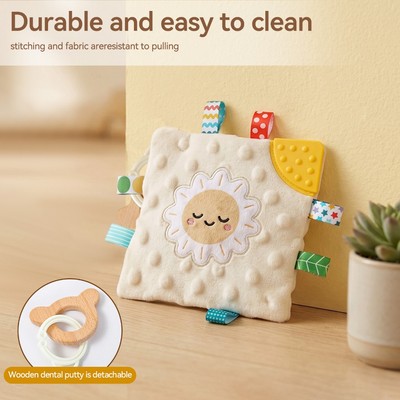 Hai Mặt Cừu Cảm Giác Nhăn Đồ Chơi Cho Bé Nhiều Họa Tiết Thẻ An Ninh Thoải Mái Chăn Giáo Dục Sớm Xe Đẩy Treo Đồ Chơi