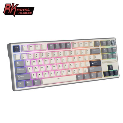 Bàn phím chơi game chìa khóa Royal Kludge RK R87Pro Half Grey 87 80% có núm bàn phím cơ