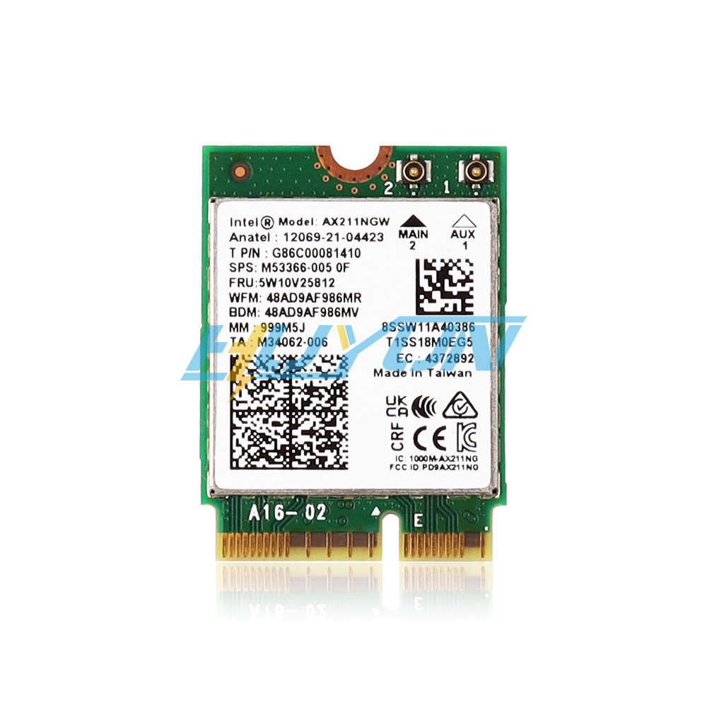 Intel AX211NGW WIFI6E 5374Mbps Thẻ mạng không dây Gigabit CNVI0 Bluetooth 5.3