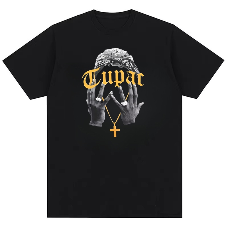 2026 Tupac Họa Tiết Anime Cổ Điển Grunge Hồng Nam Nữ Grunge 2000 Áo Thun Cotton Nguyên Chất