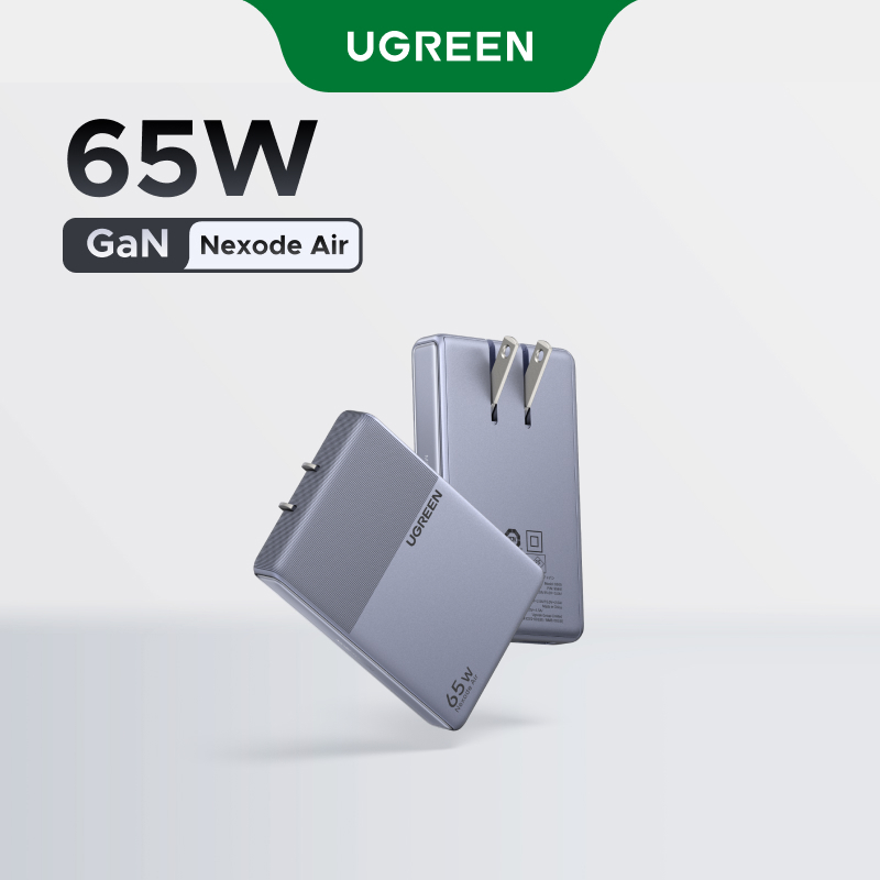 UGREEN Nexode Air 65W USB-C * 2 + USB-A * 1 Cổng GaN Sạc Nhanh Siêu Di Động Bảo Vệ Nhiệt Sạc An Toàn