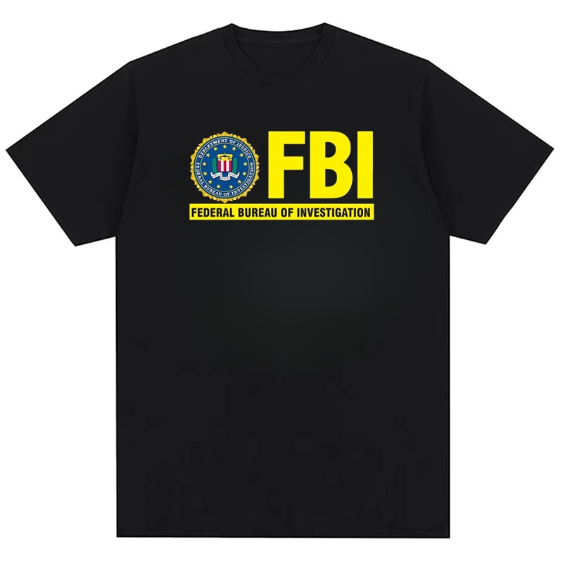 Đặc vụ FBI - Áo thun Cotton trung tính thiết kế in họa tiết đội ngoại vi của FBI