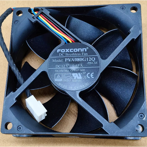 Quạt làm mát CPU Foxconn PVA080G12Q-PB4-AE 12V 0.65A 8CM 8025 hoàn toàn mới