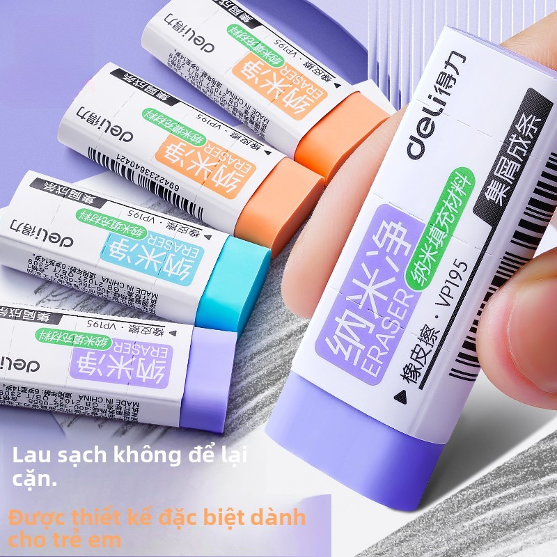 Gôm tẩy chì Deli VP194 cục tẩy dễ thương, chất nano gom vụn siêu sạch không bụi cho học sinh