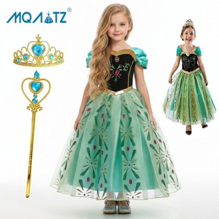 Mqatz Bé Gái Đầm Trang Phục Trẻ Em Váy Cho Bé Gái Trẻ Em Trang Phục Ren Cosplay Đảng Đầm Hoa Sinh Nhật Một Vai 2-10 Tuổi BXLSXB