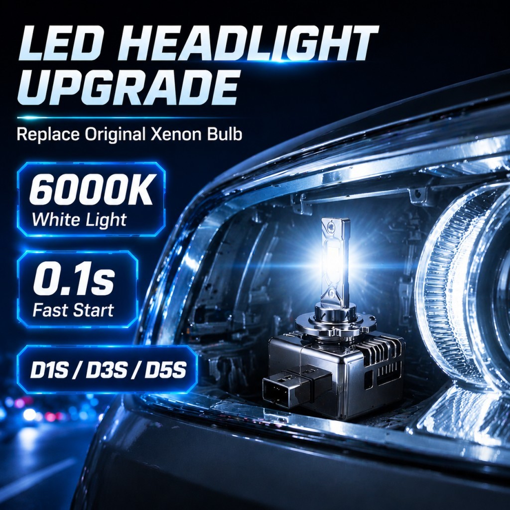 Bóng Đèn LED D1S D3S / D5S Đèn Pha Cắm Và Chạy Xenon Thay Thế 6000K 55W 30000LM CANBUS Đèn LED Ô Tô
