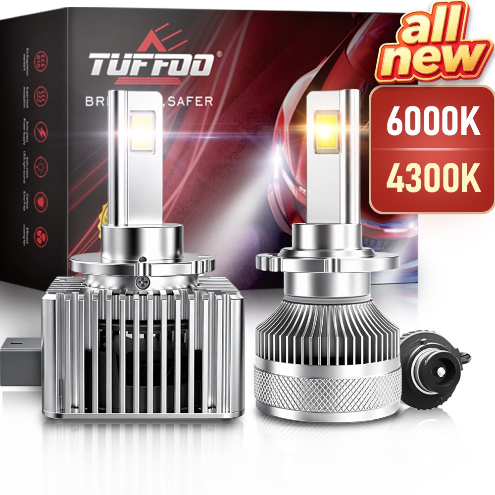 TUFFOO 1 Cặp LED D1S D2S D2R D3S D4S D4R D8S Bóng Đèn Cos / Đèn Pha LED Canbus 6000K Trắng 4300K Trắ