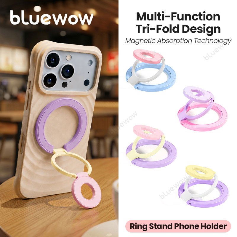 Giá đỡ điện thoại ba mặt từ tính kép BlueWow 360° Giá đỡ vòng xoay Tương thích…