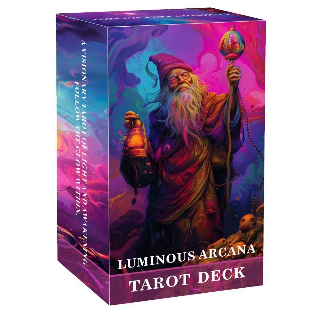 Neon Tarot Dạ Quang Arcana Tarot Heaven and Earth Cover 12X7CM Trò Chơi Thẻ Tiếng Anh