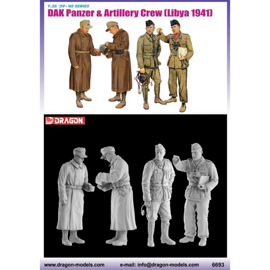 Bộ mô hình DRAGON 1 / 35 6693 DAP Panzer & Pháo binh (Libya 1941)