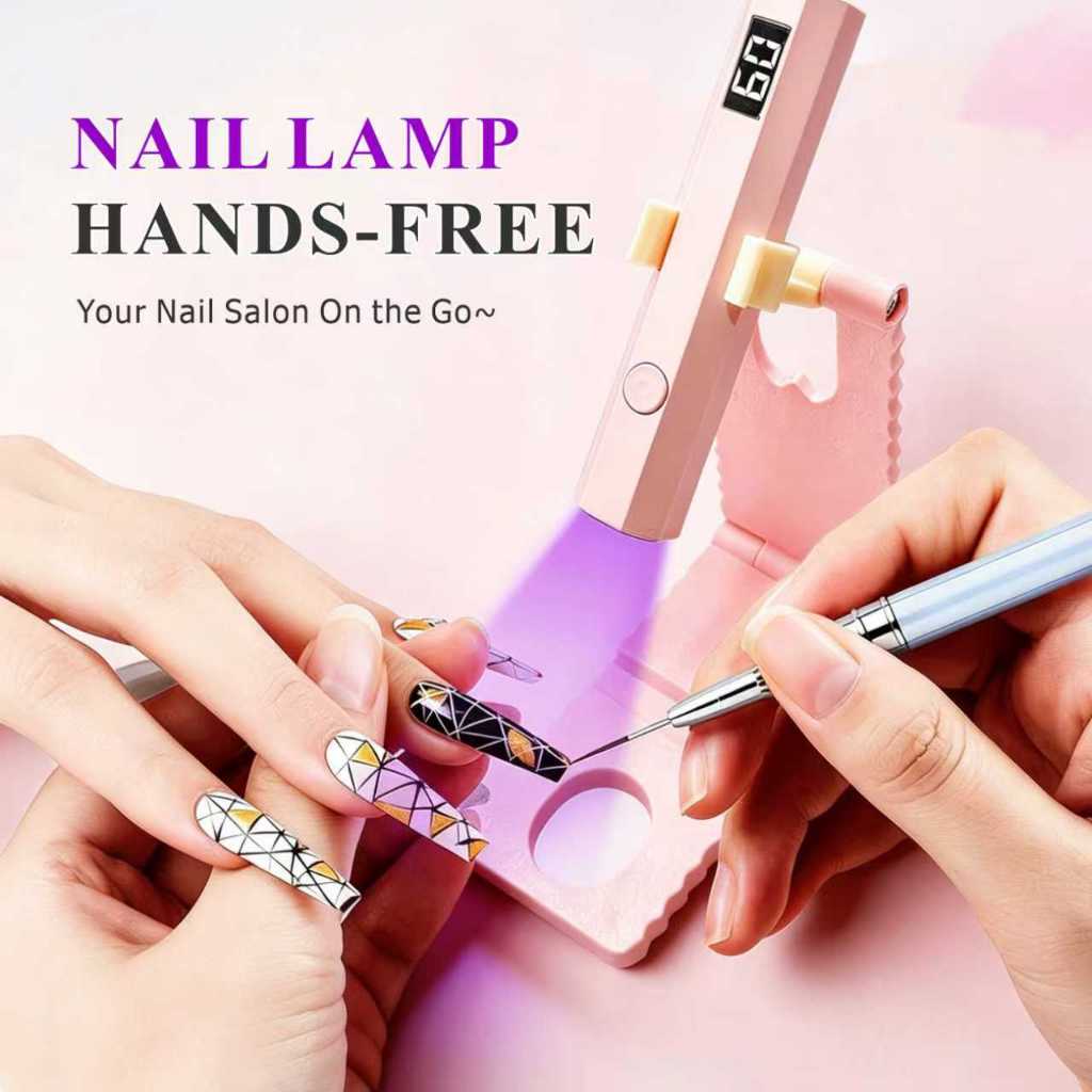 Handheld UV lamp, mini portable wireless nail lamp, rechargeable nail lamp, with bracket, suitable f