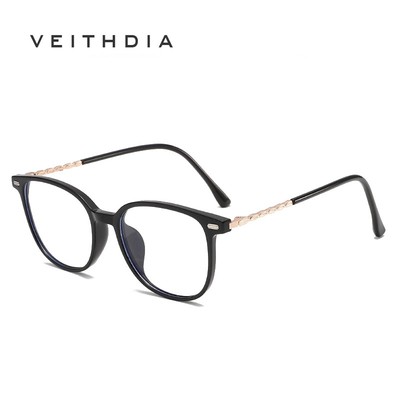 Khung kính mắt TR90 siêu nhẹ VEITHDIA Unisex, phong cách ảnh hưởng đa năng, ống kính trong suốt chống ánh sáng xanh cho thanh thiếu niên JR8480
