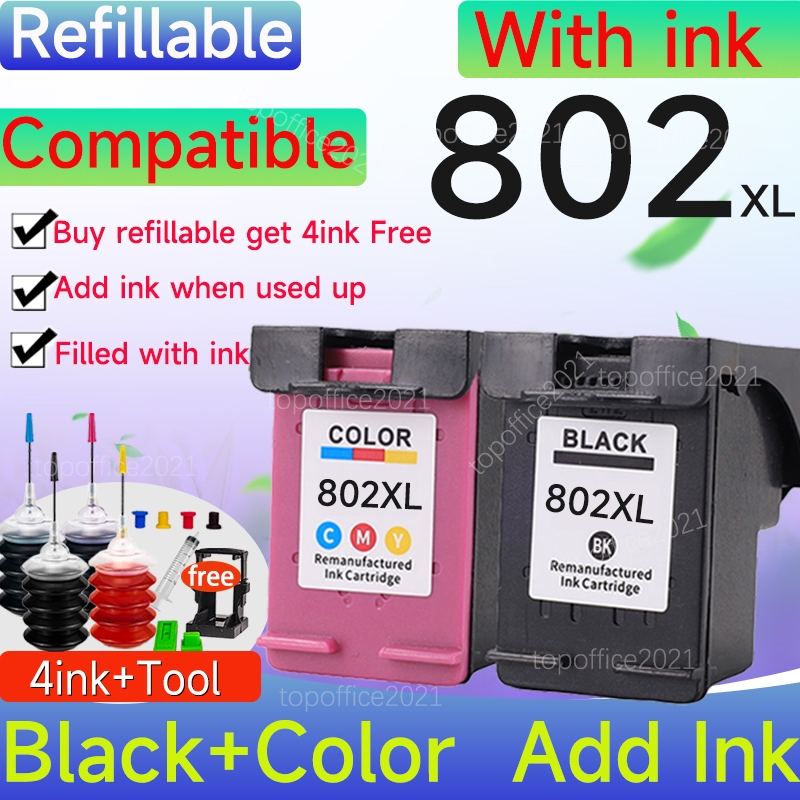 Tương Thích Cho HP 802 HP 802XL Hộp Mực HP 2510 2512 2514 2540 2541 2542 2543 2544 3000 J310c