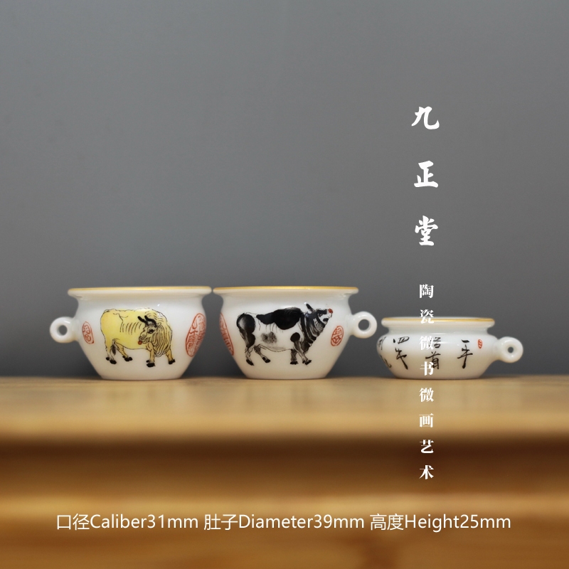 Bộ 3 cóng - Cóng Khuyên - Cóng Choè Đất - Cóng chim vẽ tay - Cửu Chính Đường - Ngũ Ngưu