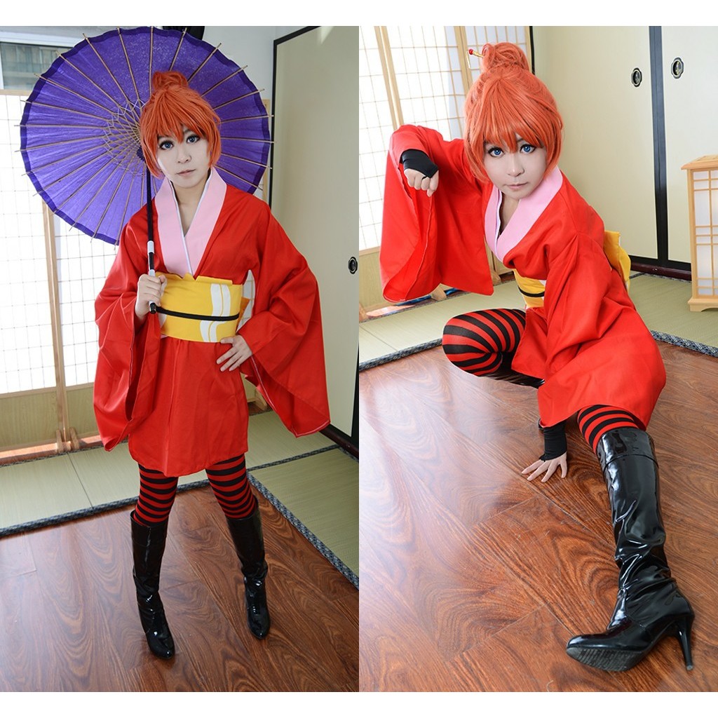 Gintama Yoshihara Kagura cos trang phục Kimono Halloween cosplay Trang phục đầy đủ