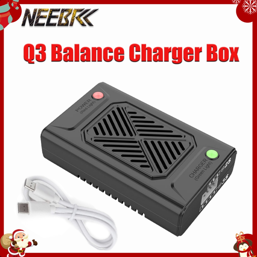 Hộp Sạc Cân Bằng Q3 30W Mini Boost Pin 2.5A Sạc Tốc Độ Cao 2S-3S Lithium Tản Nhiệt RC Xả TypeC Phần