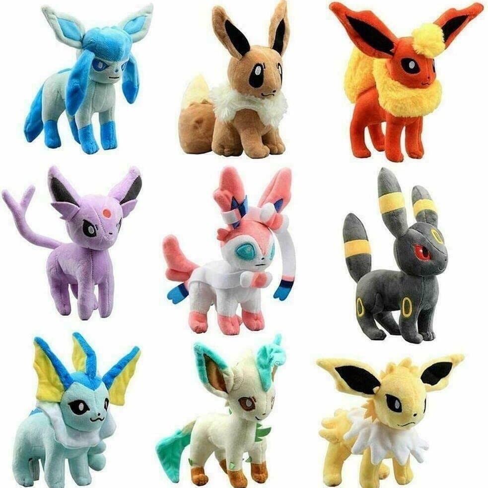 20cm Eevee Evolutions Đồ chơi sang trọng Búp bê đứng Sylveon Jolteon Umbreon Espeon Flareon Vaporeon