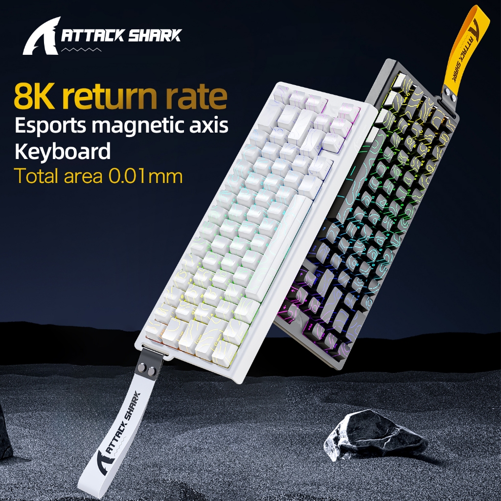 ATTACK SHARK X68HE 68 Phím Bàn phím trục từ tính 8000Hz Tỷ lệ bỏ phiếu 0,01mm Kích hoạt nhanh RGB Bà