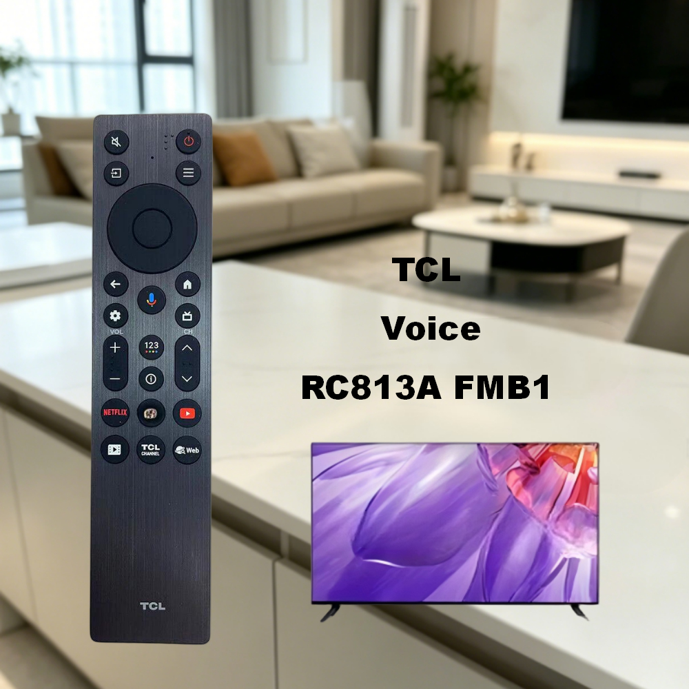 Thích hợp cho điều khiển từ xa TV Bluetooth thông minh TCL RC813A FMB1, phổ biến cho 2025 TCL 75T6C