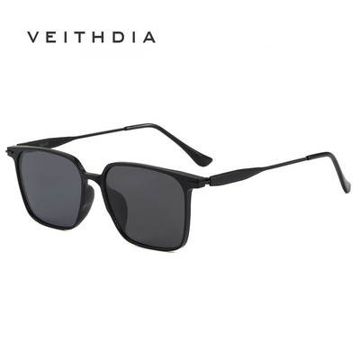VEITHDIA Kính râm phân cực nam mới Kính râm lái xe vuông bằng kim loại có bảo vệ UV400 AY2610