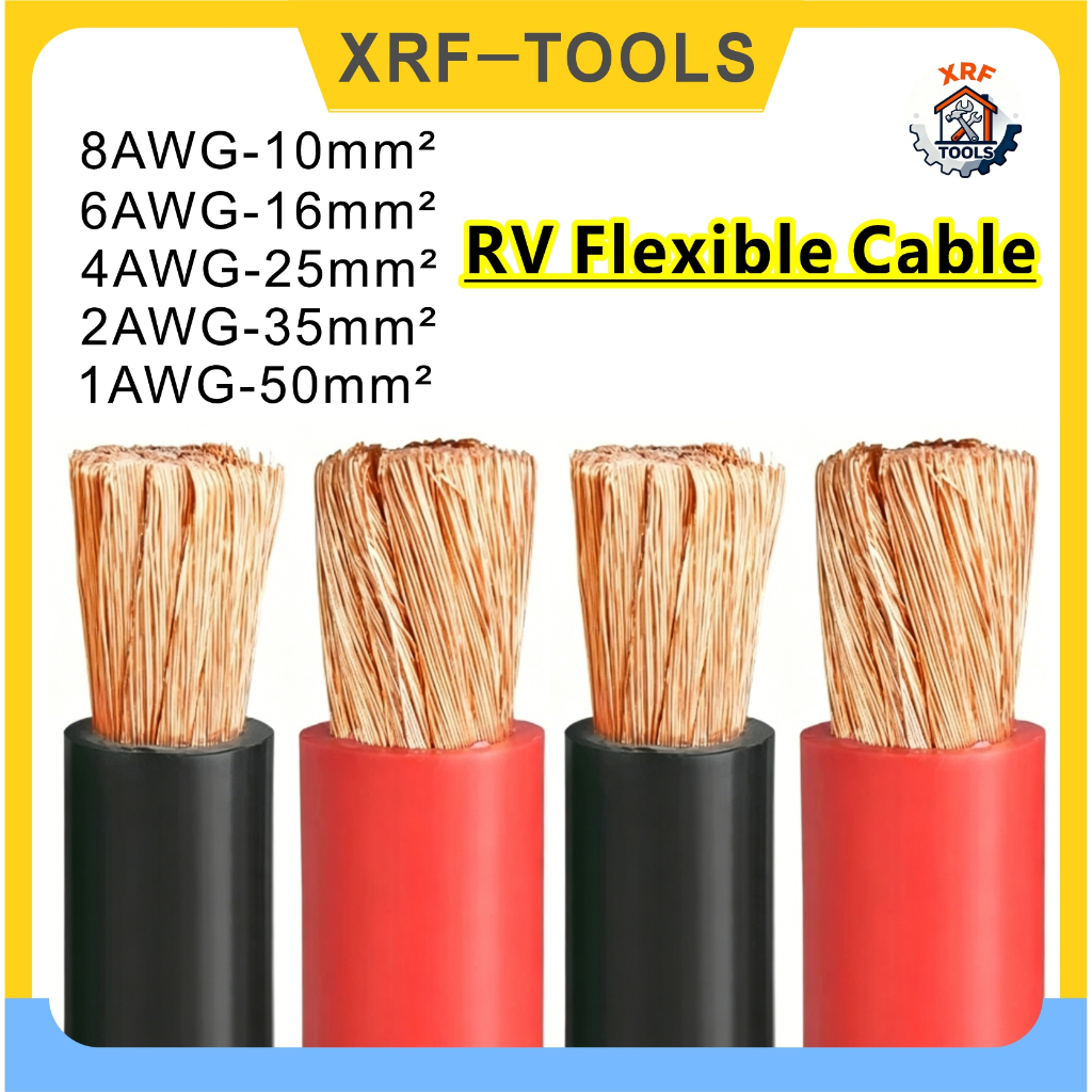 1 Mét NẶNG Cáp Pin Linh Hoạt 8 6 4 2 1AWG RV Cáp Pin Dây Linh Hoạt Đồng Nguyên Chất Nối Đất Điện PVC