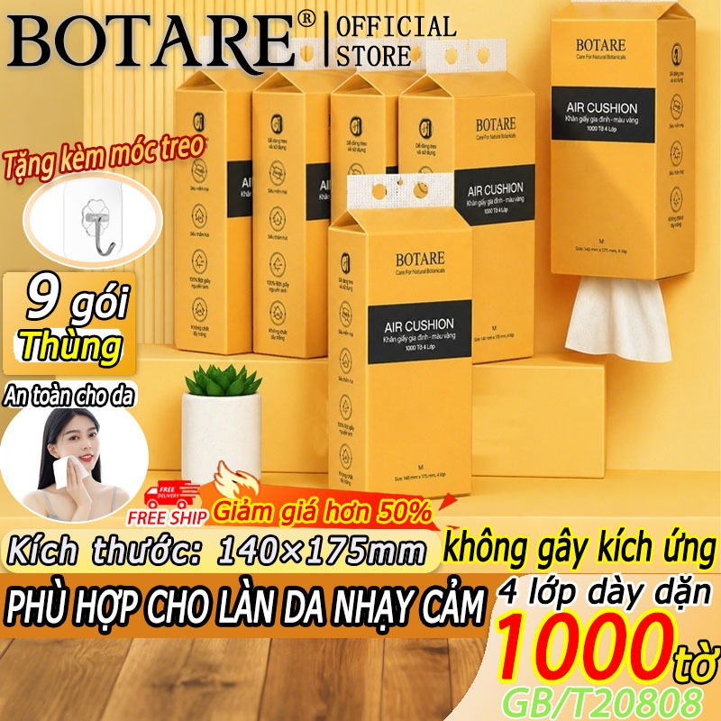 【9 gói】BOTARE giay rut treo nha ve sinh an toàn và không gây kích ứng. PHÙ HỢP CHO LÀN DA NHẠY CẢM 1