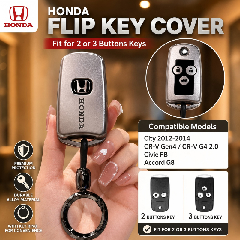 Honda Flip Remote Key Case Accord G8 CRV Gen4 Civic FB City 2012-2014 Có Thể Gập Lại Lưỡi Chìa Khóa