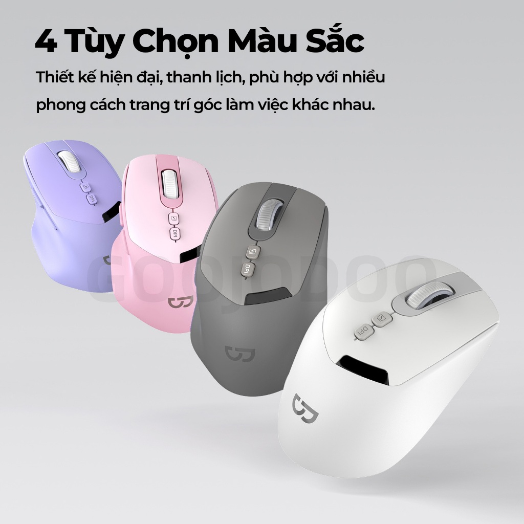 GOOJODOQ Chuột Công Thái Không Dây Bluetooth 2.4GHz Có Dây Tuổi Thọ Pin Dài Im Lặng Cho laptop Máy Tính Bảng | BigBuy360 - bigbuy360.vn