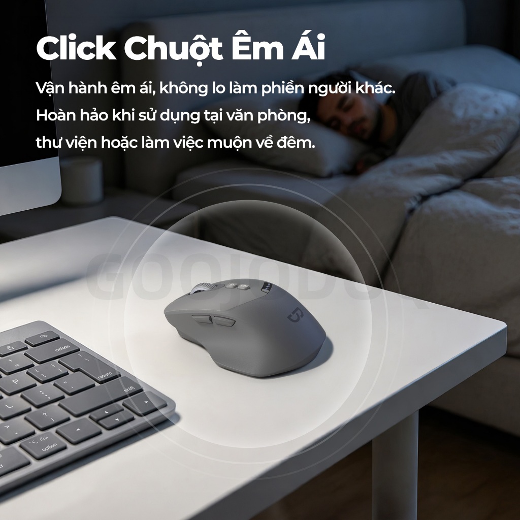 GOOJODOQ Chuột Công Thái Không Dây Bluetooth 2.4GHz Có Dây Tuổi Thọ Pin Dài Im Lặng Cho laptop Máy Tính Bảng | BigBuy360 - bigbuy360.vn