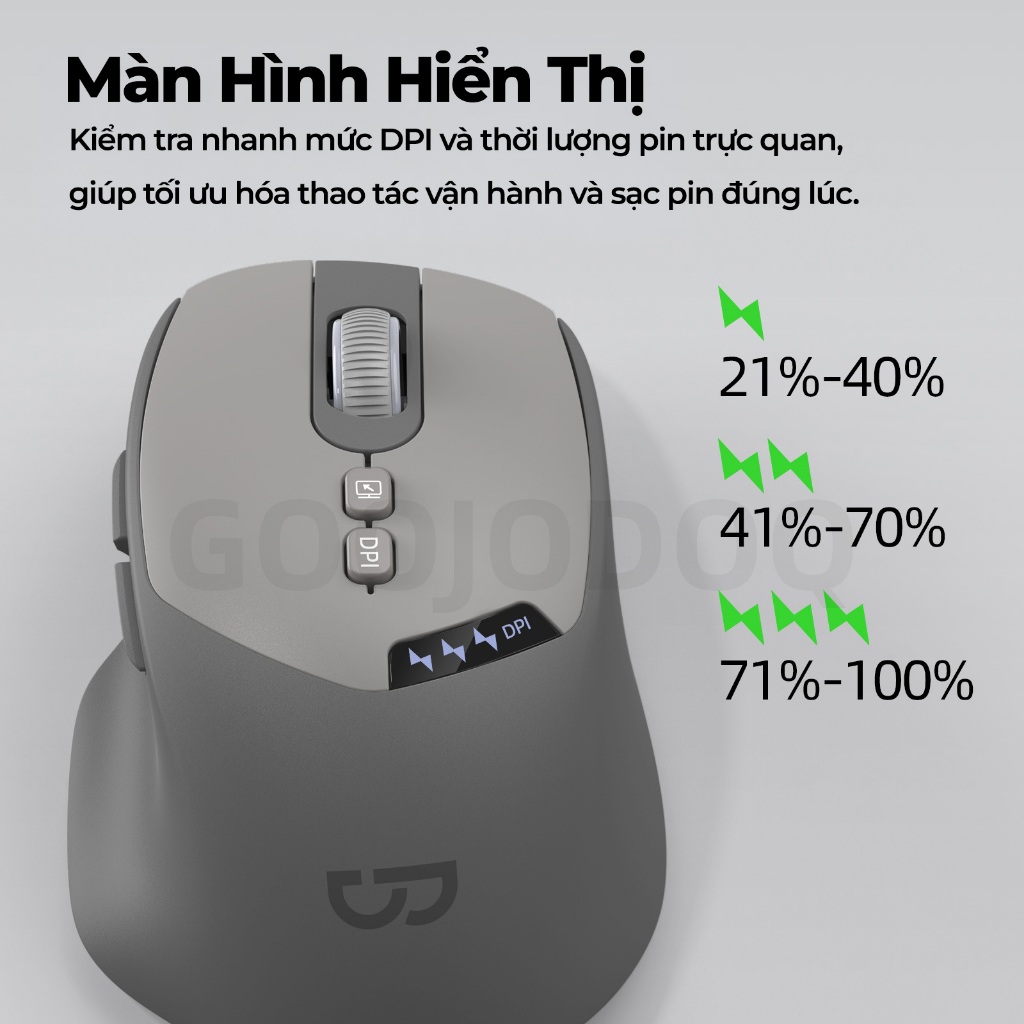 GOOJODOQ Chuột Công Thái Không Dây Bluetooth 2.4GHz Có Dây Tuổi Thọ Pin Dài Im Lặng Cho laptop Máy Tính Bảng | BigBuy360 - bigbuy360.vn
