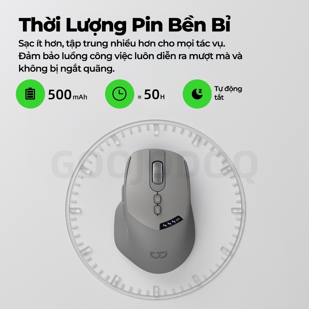 GOOJODOQ Chuột Công Thái Không Dây Bluetooth 2.4GHz Có Dây Tuổi Thọ Pin Dài Im Lặng Cho laptop Máy Tính Bảng | BigBuy360 - bigbuy360.vn