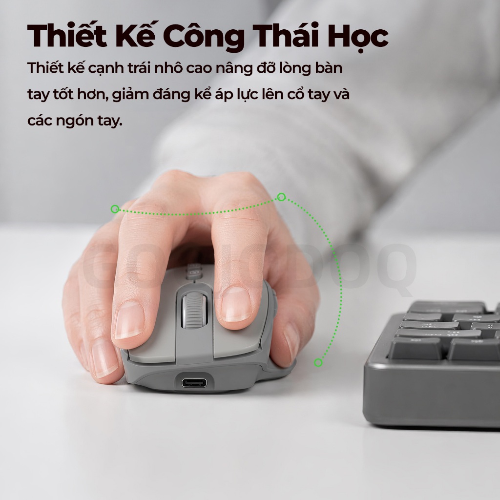 GOOJODOQ Chuột Công Thái Không Dây Bluetooth 2.4GHz Có Dây Tuổi Thọ Pin Dài Im Lặng Cho laptop Máy Tính Bảng | BigBuy360 - bigbuy360.vn