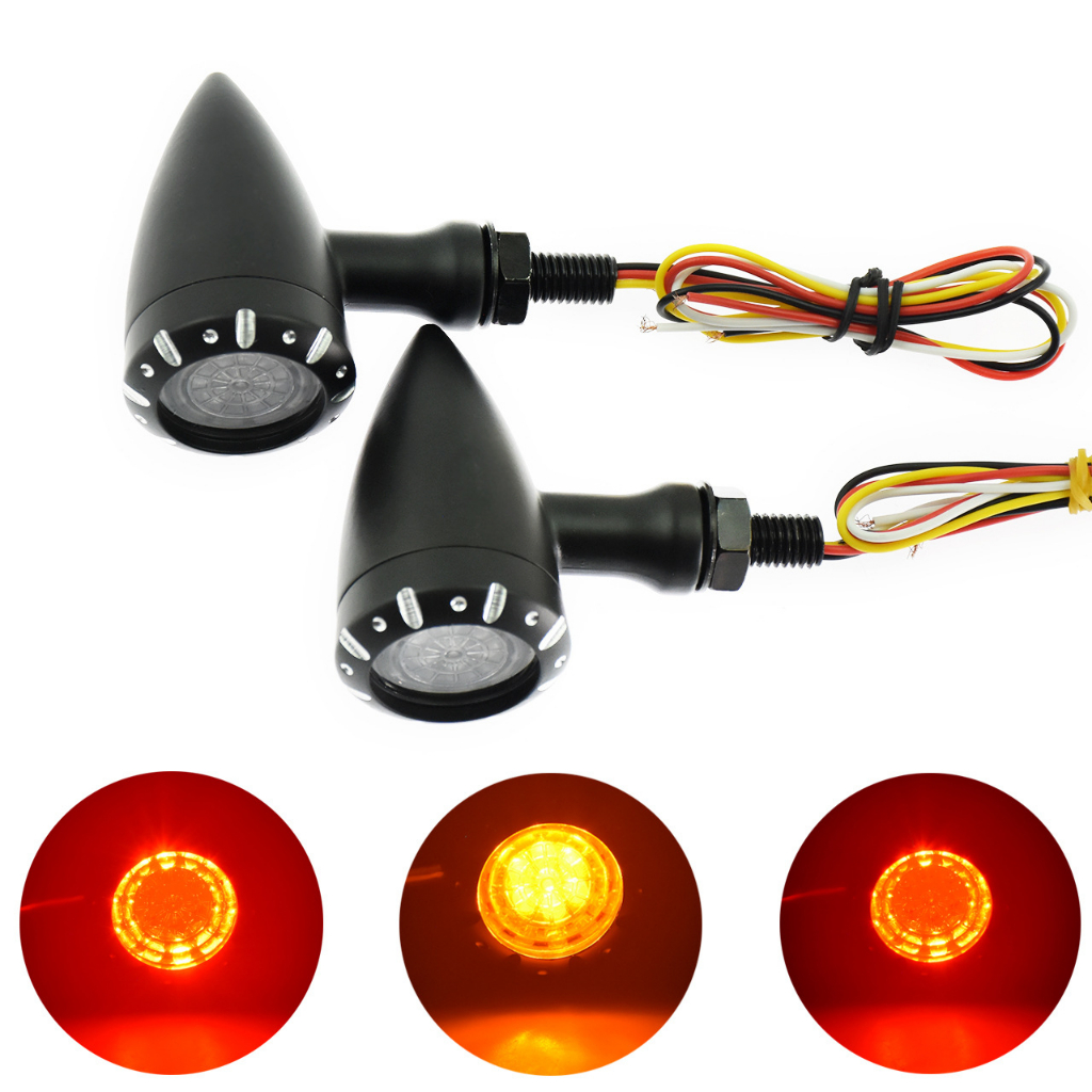 Đèn báo rẽ hướng LED 4 dây bền bỉ Tương thích với tất cả xe máy Harley Cruiser Chopper
