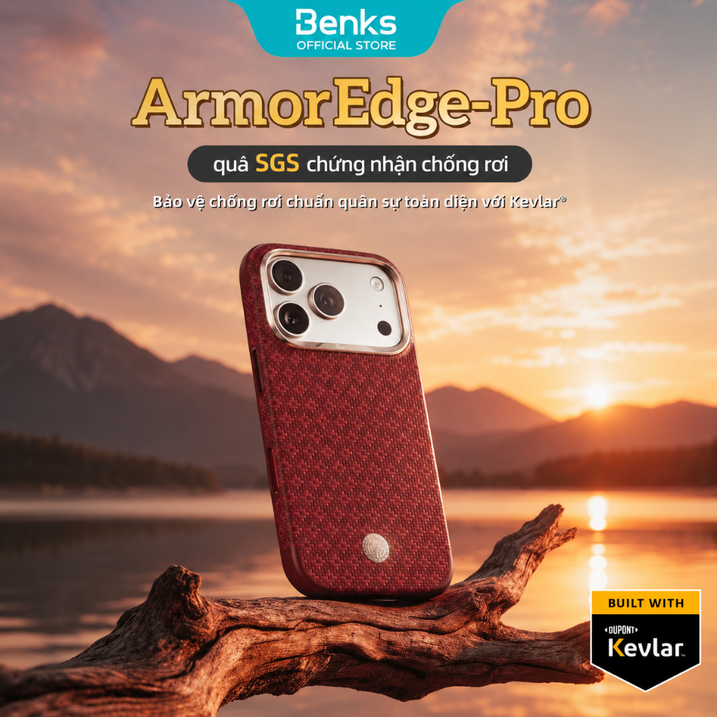 BENKS ArmorEdge-Pro 【Phúc Khí Thiên Thành】 Ốp Lưng Kevlar Từ Tính Cho iPhone 17 Pro / 17 Pro Max, Du