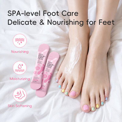 Kem dưỡng chân LAIKOU Japan Sakura 5g – Độ ẩm đậm đặc cho da khô & thô với Urê, Axit Lactic, Bơ hạt mỡ & Aloe Vera