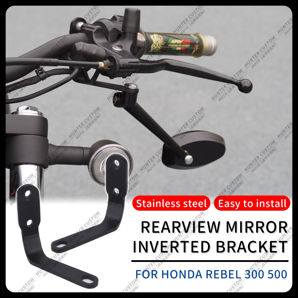 Gương chiếu hậu Định vị lại Giá đỡ cho Honda Rebel 300 Rebel 500 CM300 500 CL300 Đảo ngược Gương gắn