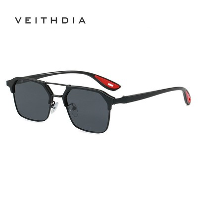 VEITHDIA Kính râm phân cực kim loại nam mới Xu hướng Kính râm lái xe chống tia cực tím chống ánh sáng xanh Ống kính quang AY2603