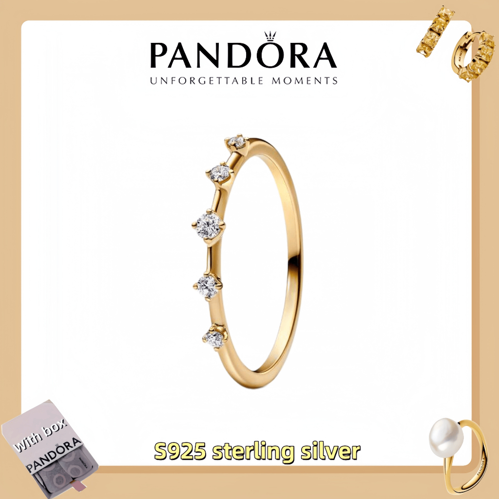 Bán chạy 100% trang sức nữ bạc S925 (có hộp) Nhẫn Pandora Era Lab-Grown Diamond Station